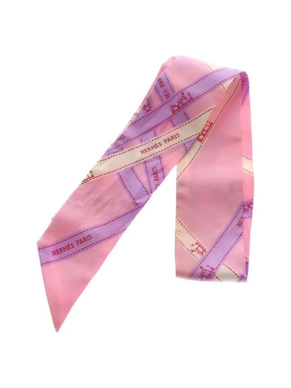 Hermes Twilly Bolduc Ribbon Pink Purple Scarf